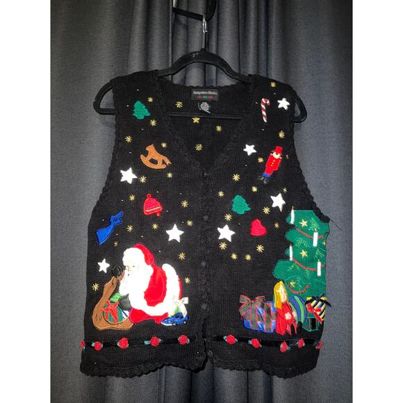 Ugly Christmas Sweater Xmas Vest Size Medium Petite - Picture 1 of 3